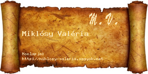Miklósy Valéria névjegykártya