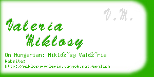 valeria miklosy business card